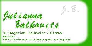 julianna balkovits business card